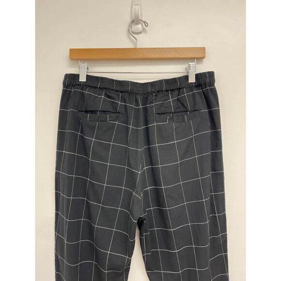 Marine Layer Allison Soft Stretch Pull On Elastic Windowpane Plaid Jogger Large - Picture 5 of 12